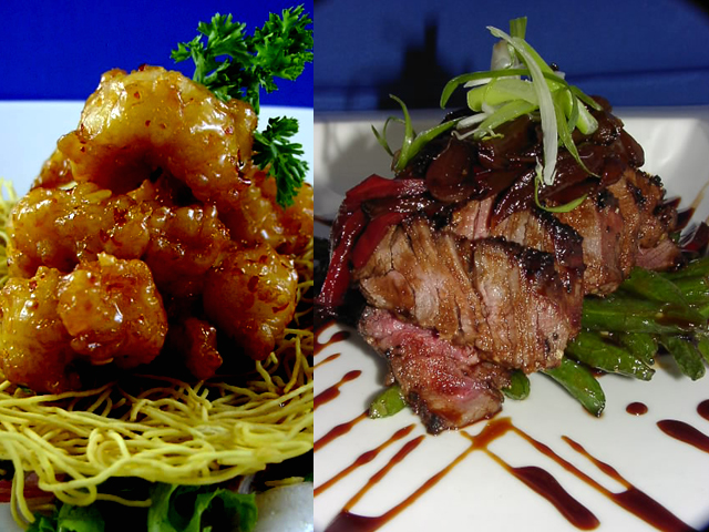 BEST DISHES Imperial Shrimps and Steak Shangrila